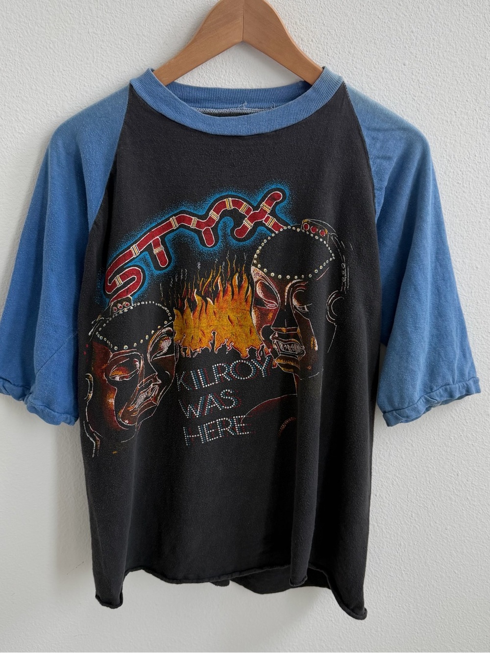 Styx Original Vintage Rock 80's Cotton Bowl 3/4 sleeve T-shirt